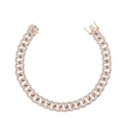 Jewels Aficionado Rose Gold And Diamond Cuban Link Bracelet