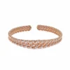 Jewels Aficionado Rose Gold And Diamond Cuban Link Cuff Bracelet