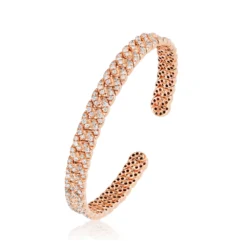Jewels Aficionado Rose Gold Diamond Cuban Link Cuff