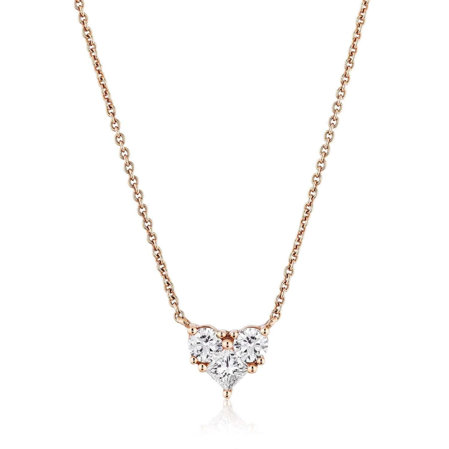 Jewels Aficionado Rose Gold And Diamond Heart Necklace 1 Jewels Aficionado Rose Gold And Diamond Heart Necklace