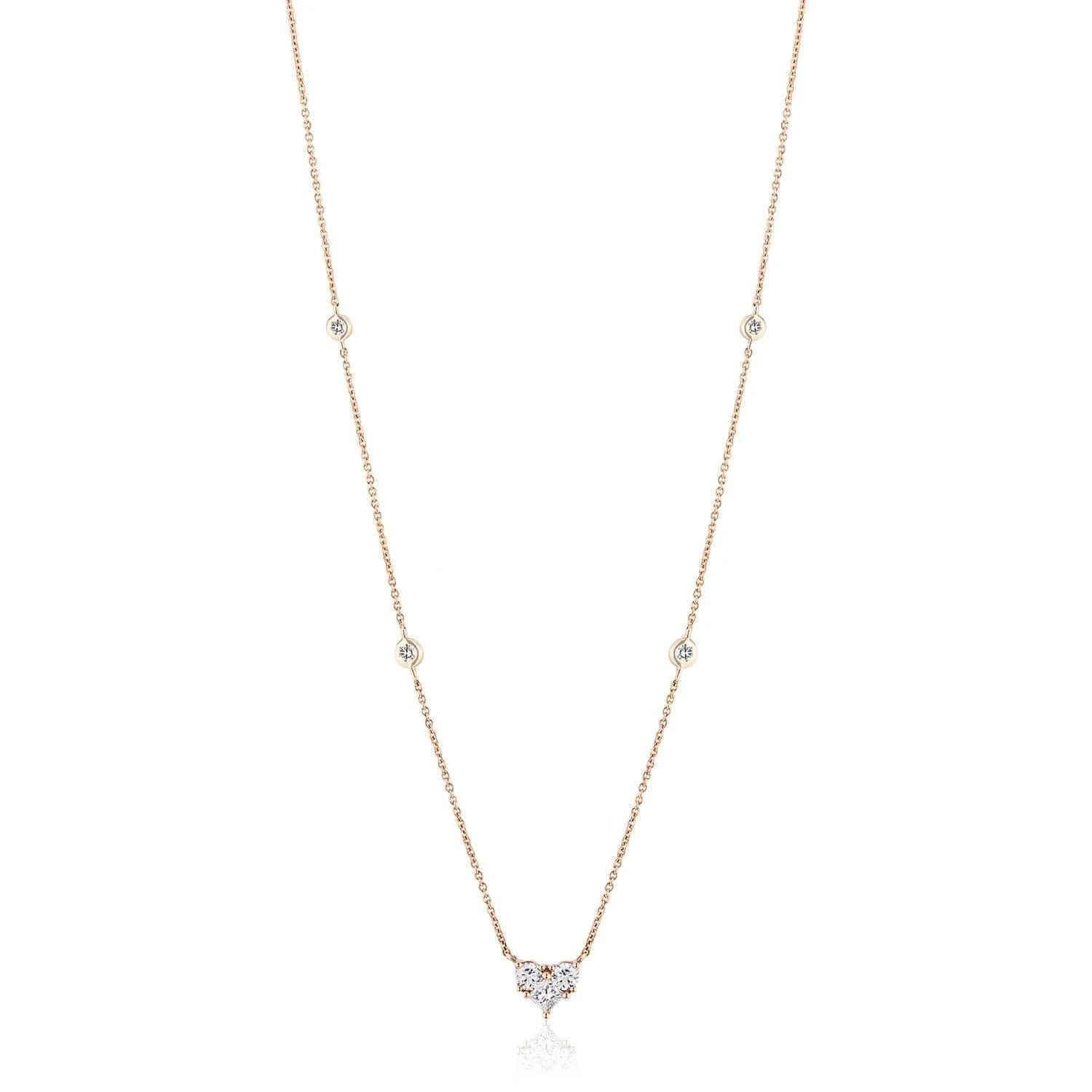 Jewels Aficionado Rose Gold And Diamond Heart Necklace 3 Jewels Aficionado Rose Gold And Diamond Heart Necklace - Image 3