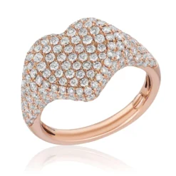Jewels Aficionado Rose Gold And Diamond Heart Ring -Horaluxis Sales Store rose gold diamond heart ring wrist aficionado 40272133980404