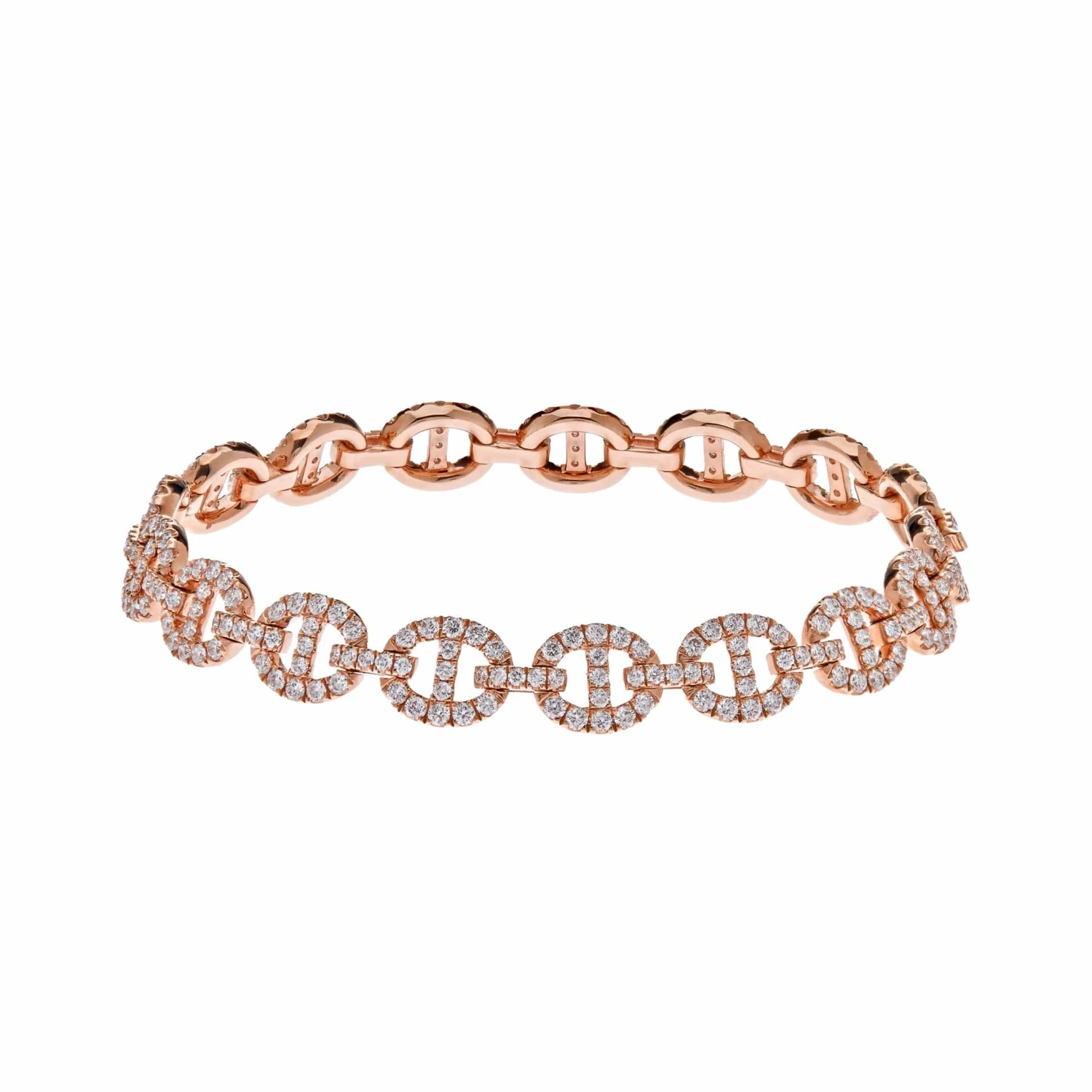 Jewels Aficionado Rose Gold Diamond Large Link Bracelet 1 Jewels Aficionado Rose Gold Diamond Large Link Bracelet