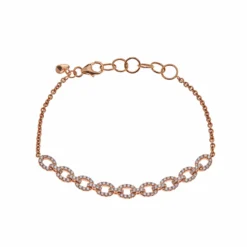 Jewels Aficionado Rose Gold Diamond Link And Chain Bracelet