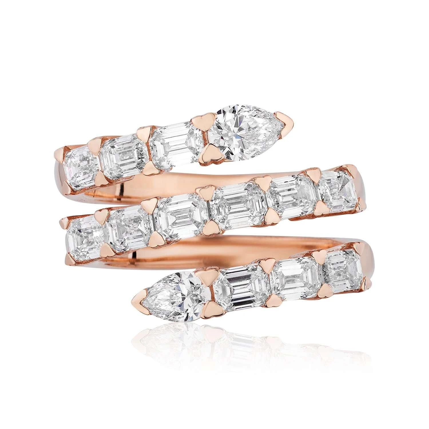Jewels Aficionado Rose Gold Diamond Studded Ring 3 Jewels Aficionado Rose Gold Diamond Studded Ring - Image 3