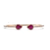 Jewels Aficionado Rose Gold Diamond Ruby Teardrop Bangle