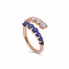 Jewels Aficionado Rose Gold Diamond And Sapphire Coil Ring