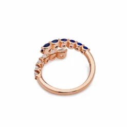 Jewels Aficionado Rose Gold Diamond And Sapphire Coil Ring -Horaluxis Sales Store rose gold diamond sapphire coil ring wrist aficionado 40540115697908