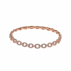 Jewels Aficionado Rose Gold Diamond Small Link Bracelet