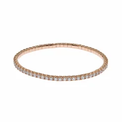 Jewels Aficionado Rose Gold Diamond Tennis Stretch Bracelet