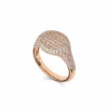 Jewels Aficionado Rose Gold Pavé Diamond Set Signet Ring