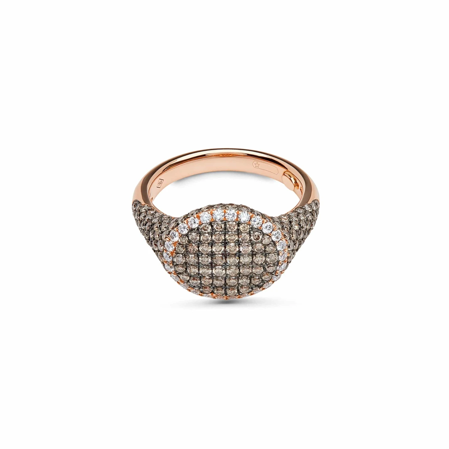 Jewels Aficionado Rose Gold Pavé Set Two Tone Diamond Signet Ring 2 Jewels Aficionado Rose Gold Pavé Set Two Tone Diamond Signet Ring - Image 2