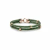 StingHD Rose Gold Rings Green Python Bracelet