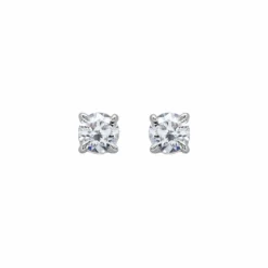 Jewels Aficionado Round Brilliant-Cut Diamond Stud Earrings
