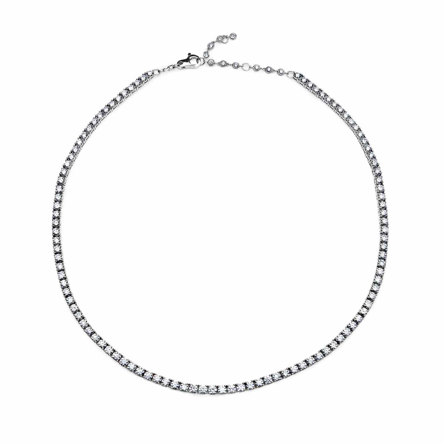 Jewels Aficionado Round Diamond White Gold Tennis Necklace 1 Jewels Aficionado Round Diamond White Gold Tennis Necklace