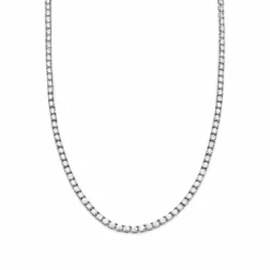 Jewels Aficionado Round Diamond White Gold Tennis Necklace 5 Jewels Aficionado Round Diamond White Gold Tennis Necklace -Horaluxis Sales Store round diamond white gold tennis necklace wrist aficionado 40271174729972