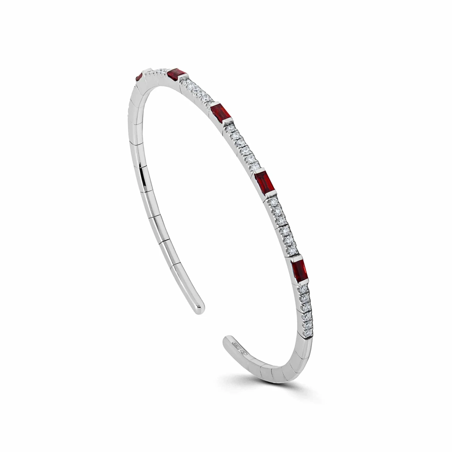 Hermès Ruby And Diamond Flexible Cuff Bracelet WG JBG257R 5B69 3 Hermès Ruby And Diamond Flexible Cuff Bracelet WG JBG257R 5B69 - Image 3
