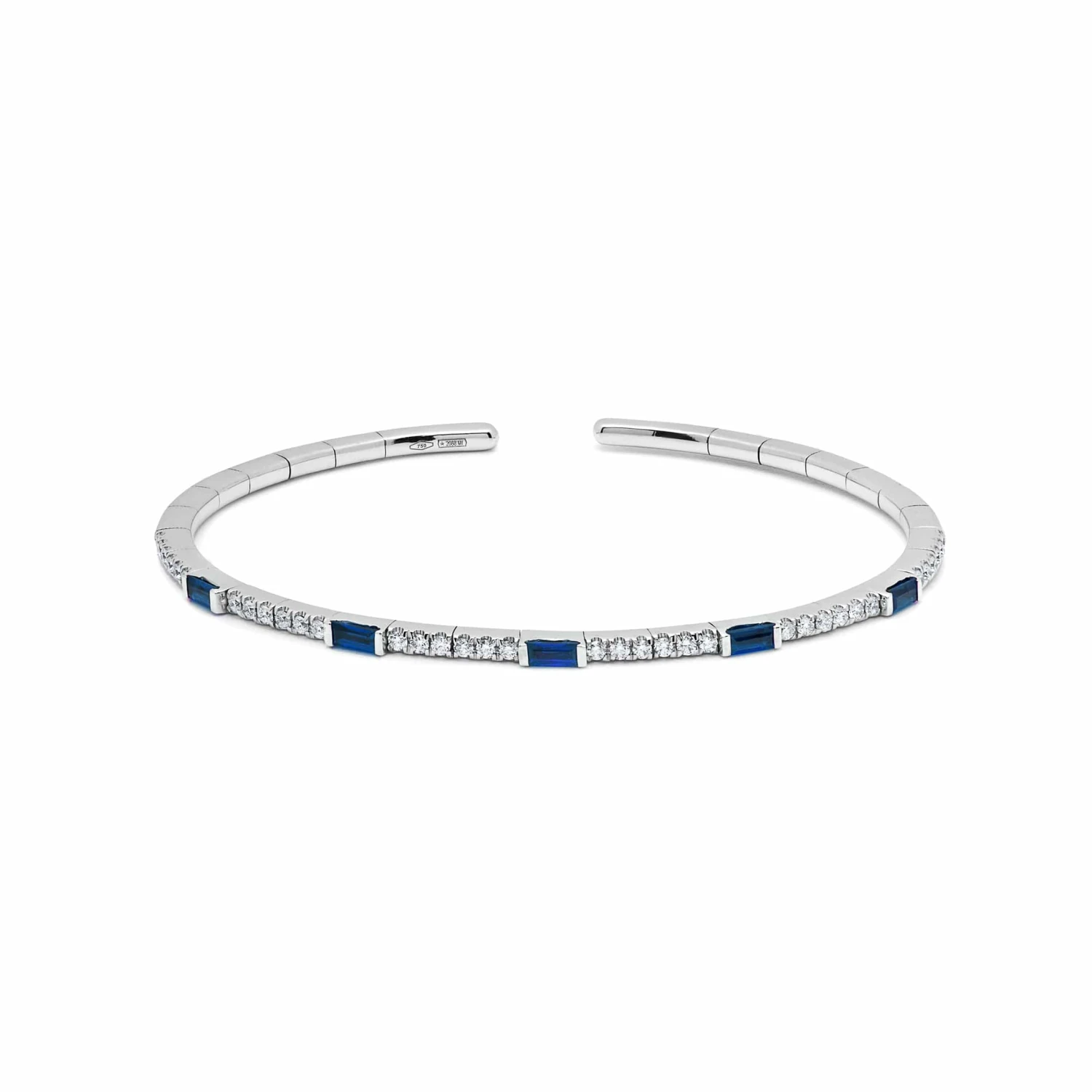Hermès Sapphire And Diamond Flexible Cuff Bracelet 1 Hermès Sapphire And Diamond Flexible Cuff Bracelet