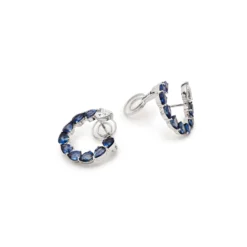 Jewels Aficionado Sapphire And Diamond Pear-Shaped Hoop Earrings -Horaluxis Sales Store sapphire and diamond pear shaped hoop earrings jewels aficionado 41487305375988