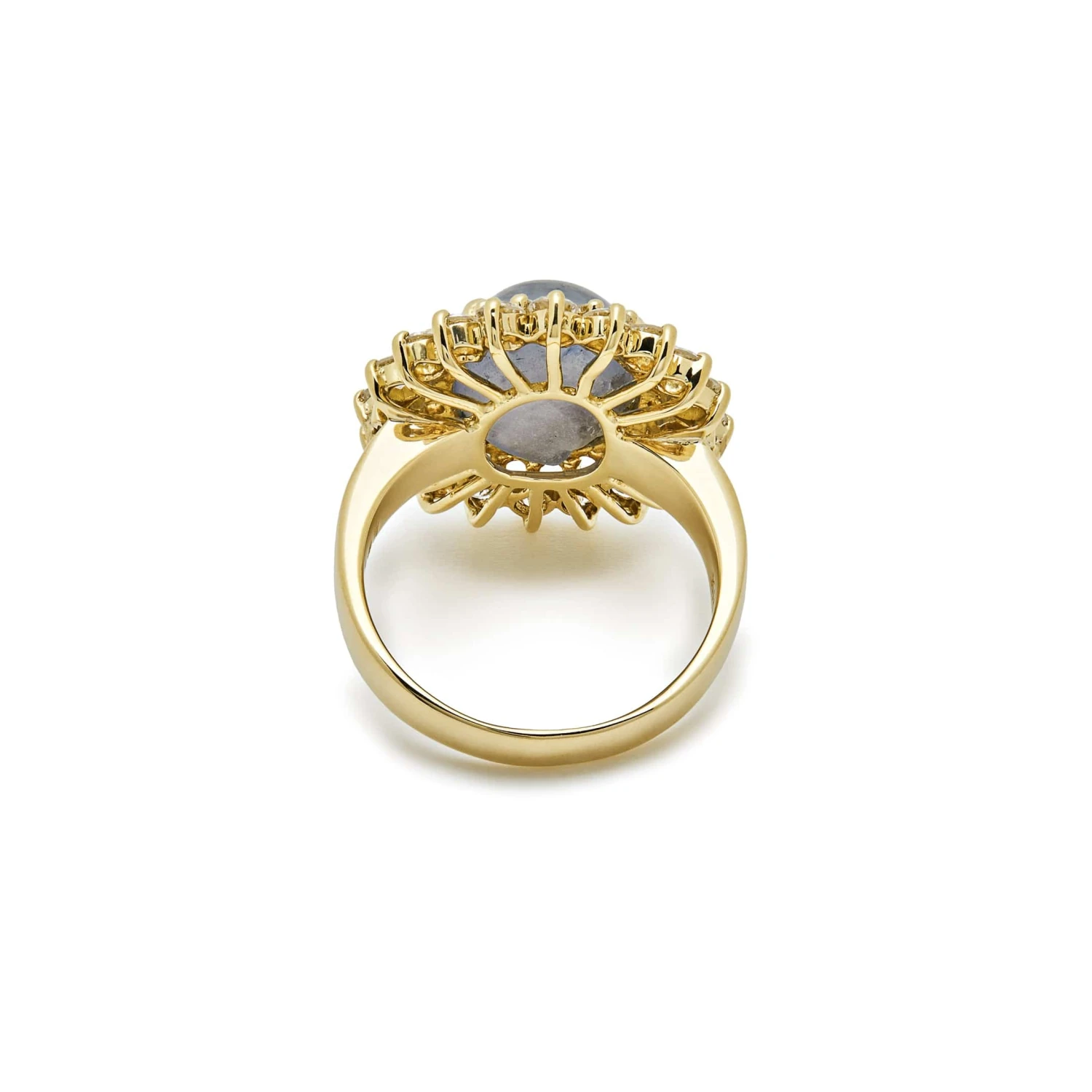 Jewels Aficionado Sapphire And Round Diamond Yellow Gold Ring 4 Jewels Aficionado Sapphire And Round Diamond Yellow Gold Ring - Image 4
