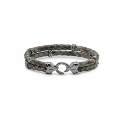StingHD Silver Python With Black Plated Pendants Bracelet -Horaluxis Sales Store silver python with black plated pendants bracelet stinghd 40885720973556