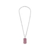 StingHD Ruby Studded Silver Dog Tag Necklace
