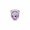 Jewels Aficionado Solitaire Kunzite Diamond Halo Ring