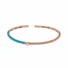 Jewels Aficionado Teal Enamel Rose Gold Diamond Bangle