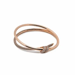 Tiffany & Co. Tiffany & Co. Knot Double Row Hinged Diamond Bangle In Rose Gold 68887542