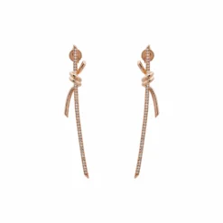 Tiffany & Co. Tiffany & Co. Knot Drop Earrings In Rose Gold With Diamonds 69526128