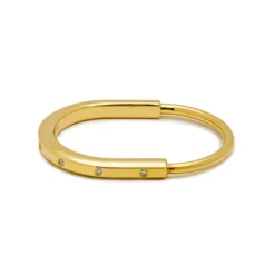 Tiffany & Co. Tiffany & Co. Lock Bangle In Yellow Gold With Diamond Accents 70185407