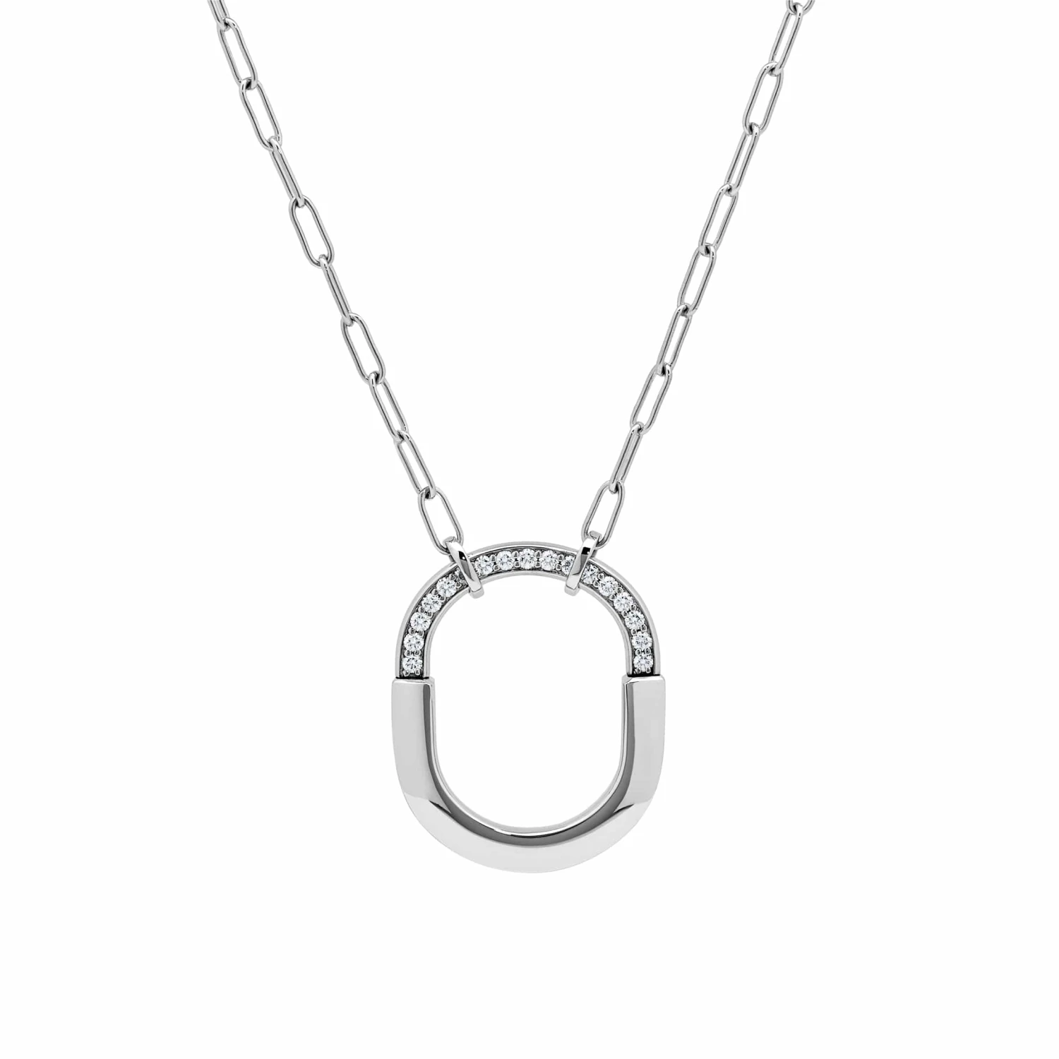 Tiffany & Co. Tiffany & Co. Lock Necklace In White Gold With Diamonds 72342119 1 Tiffany & Co. Tiffany & Co. Lock Necklace In White Gold With Diamonds 72342119
