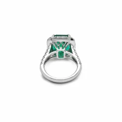 Jewels Aficionado Vivid Green Emerald Ring -Horaluxis Sales Store vivid green emerald octagon ring wrist aficionado 40776767406324