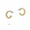 Jewels Aficionado White And Yellow Diamond Hoop Earrings