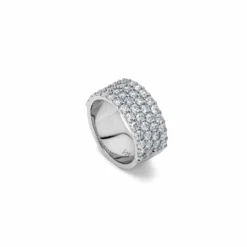 Jewels Aficionado White Diamond Four-Row Ring -Horaluxis Sales Store white diamond four row ring jewels aficionado 41374805852404