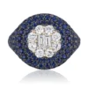 Jewels Aficionado White Gold Blue Sapphire And Diamond Ring