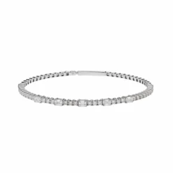 Jewels Aficionado White Gold Round Brilliant Diamond Bracelet
