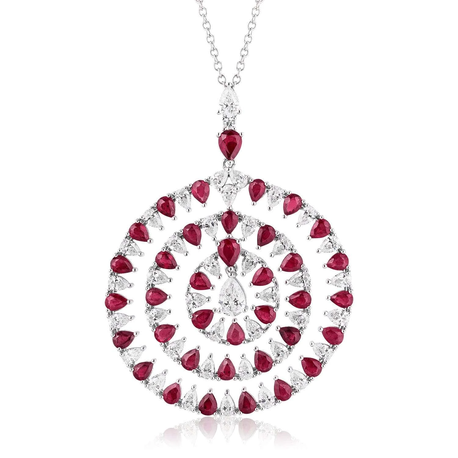 Jewels Aficionado White Gold Diamond And Ruby Pendant 1 Jewels Aficionado White Gold Diamond And Ruby Pendant