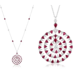 Jewels Aficionado White Gold Diamond And Ruby Pendant 7 Jewels Aficionado White Gold Diamond And Ruby Pendant -Horaluxis Sales Store white gold diamond ruby pendant wrist aficionado 40431646310644