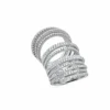Jewels Aficionado White Gold Diamond Set Attached Stacking Rings