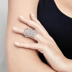 Jewels Aficionado White Gold Diamond Set Attached Stacking Rings -Horaluxis Sales Store white gold diamond set attached stacking rings wrist aficionado 40271710454004