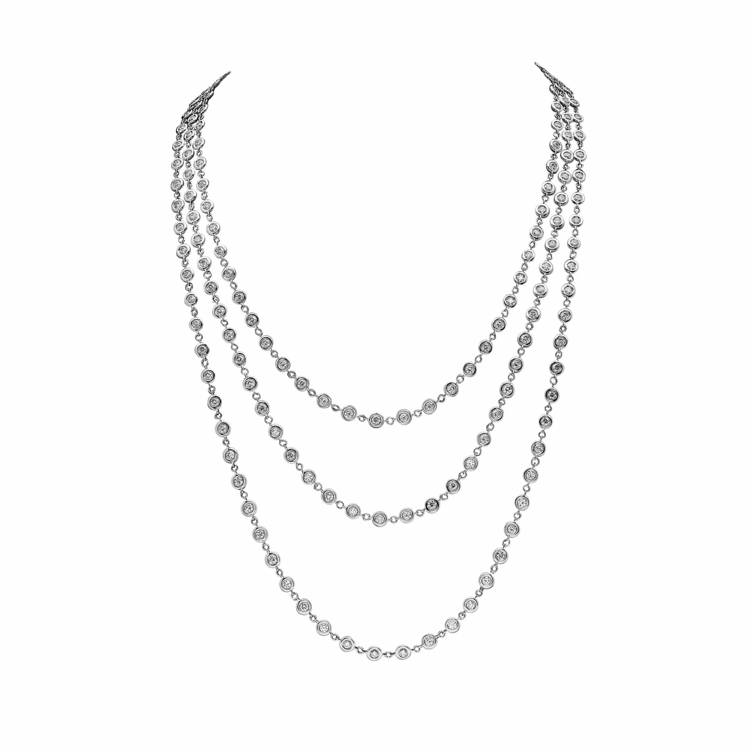 Jewels Aficionado White Gold Diamond Wrap Layer Necklace 1 Jewels Aficionado White Gold Diamond Wrap Layer Necklace