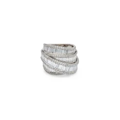 Jewels Aficionado White Gold Invisible Set Baguette Layered Cocktail Ring -Horaluxis Sales Store white gold invisible set baguette layered cocktail ring wrist aficionado 40826887438580