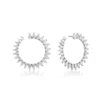 Jewels Aficionado White Gold Pear Shape Diamond Circle Stud Earrings