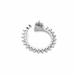 Jewels Aficionado White Gold Pear Shape Diamond Circle Stud Earrings -Horaluxis Sales Store white gold pear shape diamond circle stud earrings wrist aficionado 40427584782580