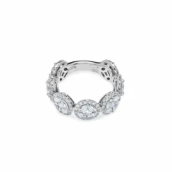 Jewels Aficionado White Gold Round Diamond Halo Ring