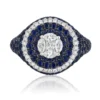 Jewels Aficionado White Gold Blue Sapphire And Diamond Ring II