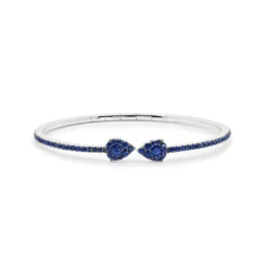 Jewels Aficionado Blue Sapphire Flexible Cuff Bracelet