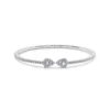 Jewels Aficionado White Diamond Flexible Cuff Bracelet In White Gold