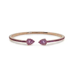 Jewels Aficionado Pink Sapphire Flexible Cuff Bracelet
